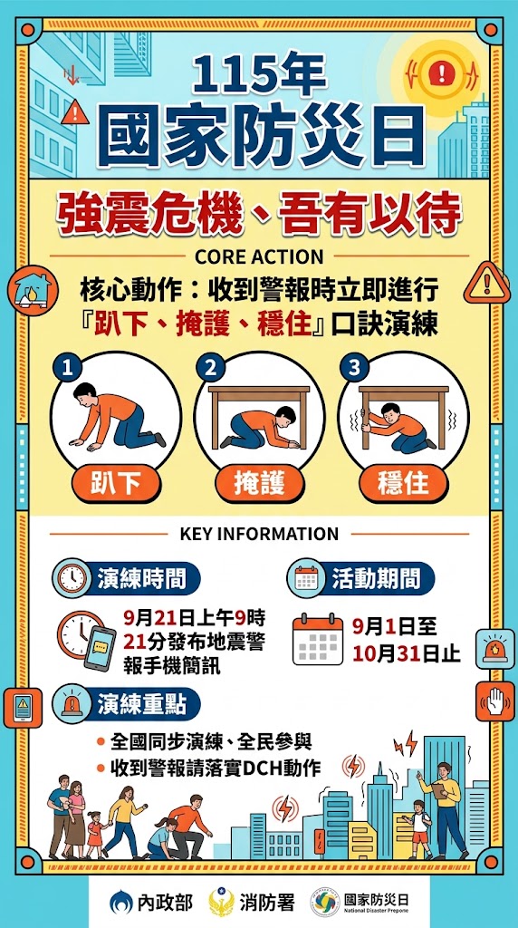115年國家防災日宣導與演練